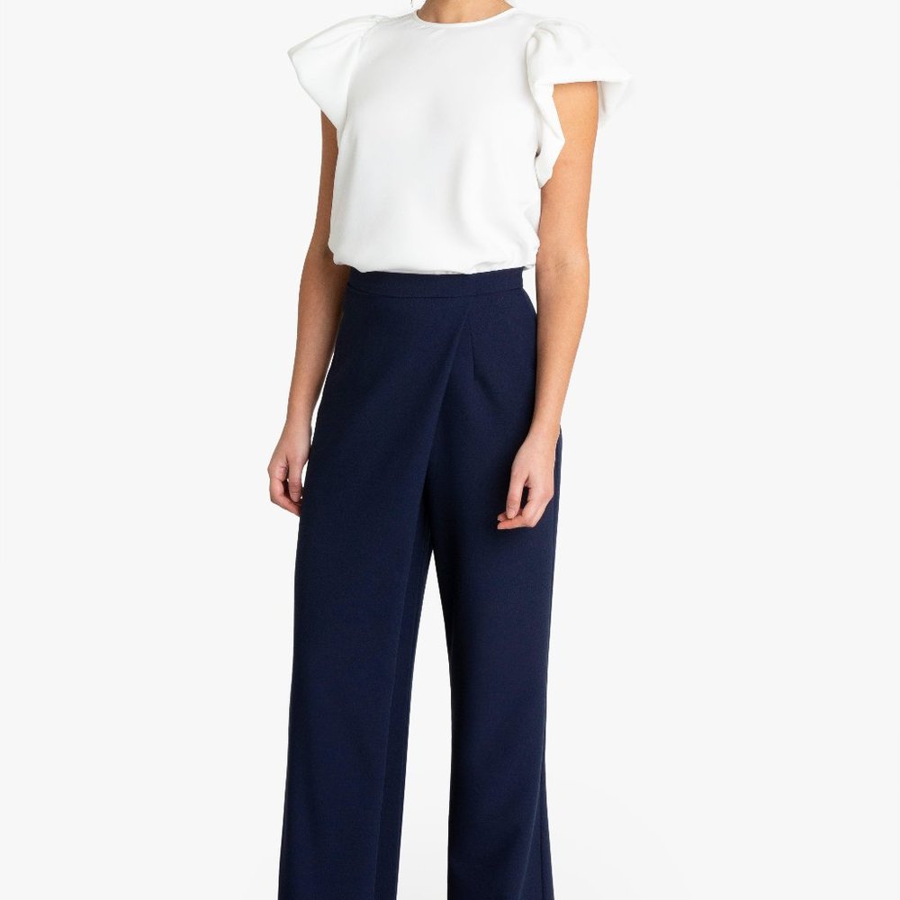 Black Halo Veer Two-Piece Wide-Leg Jumpsuit 4